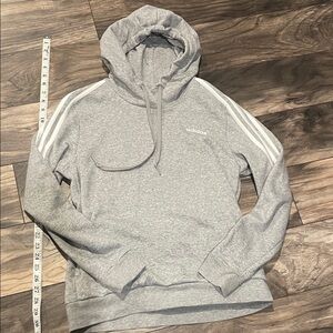 Adidas women Light Gray Hoodie with White Stripes